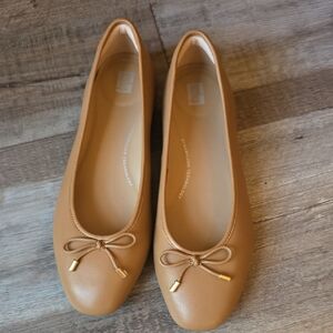 Fitflop Camel Leather Ballet Flats